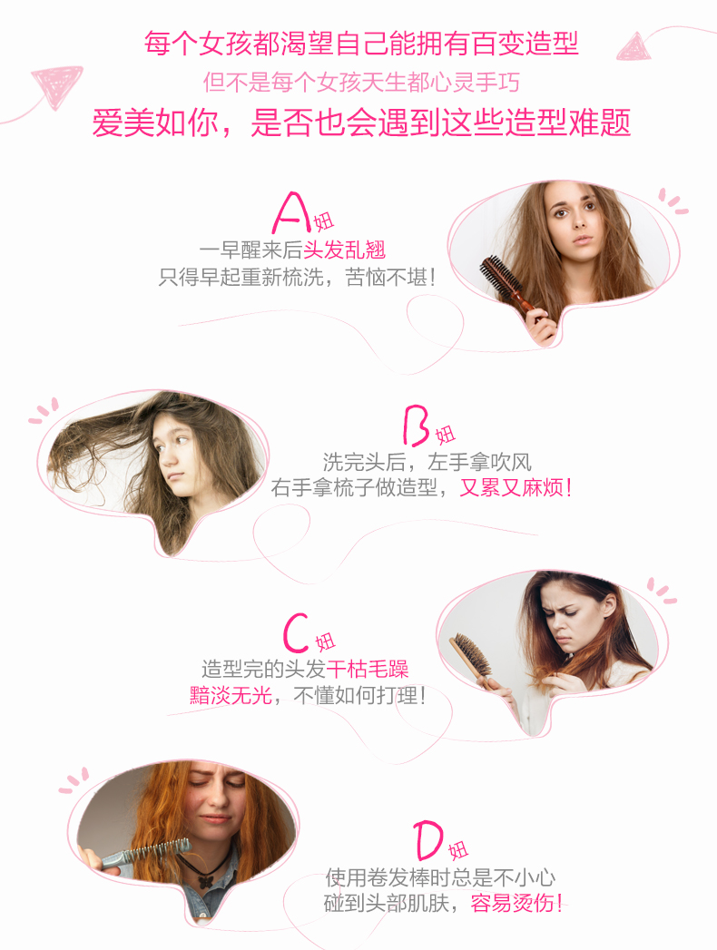松下 KA23 整发梳 干发/直发/内卷/大卷4合1 图3