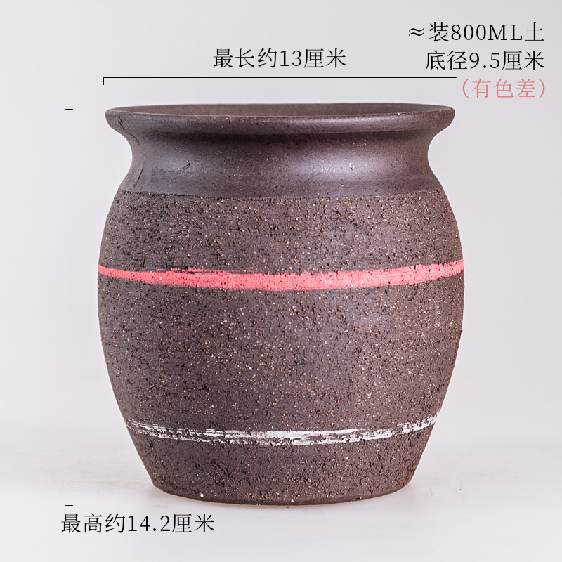 Fleshy flower pot hand POTS coarse pottery breathable plant POTS contracted wholesale ceramic purple sand flowerpot POTS