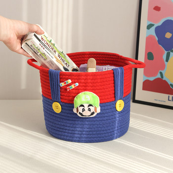 Cute little monster snack storage basket large capacity woven basket snack bucket tv cabinet storage basket dormitory storage bucket