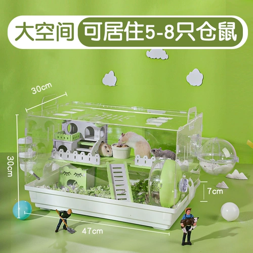 Золотой шелковый медведь Маленькая подвесная клетка акриловая прозрачная посвященная домашняя вилла вилла большой набор