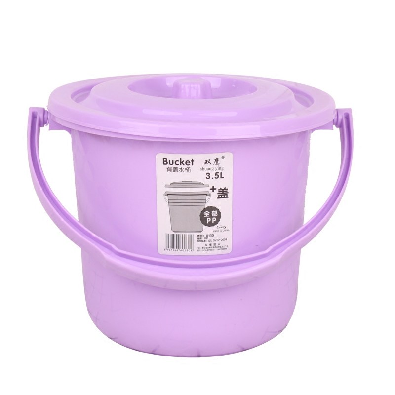 [USD 10.11] Large bucket with lid Plastic bucket with cover Water