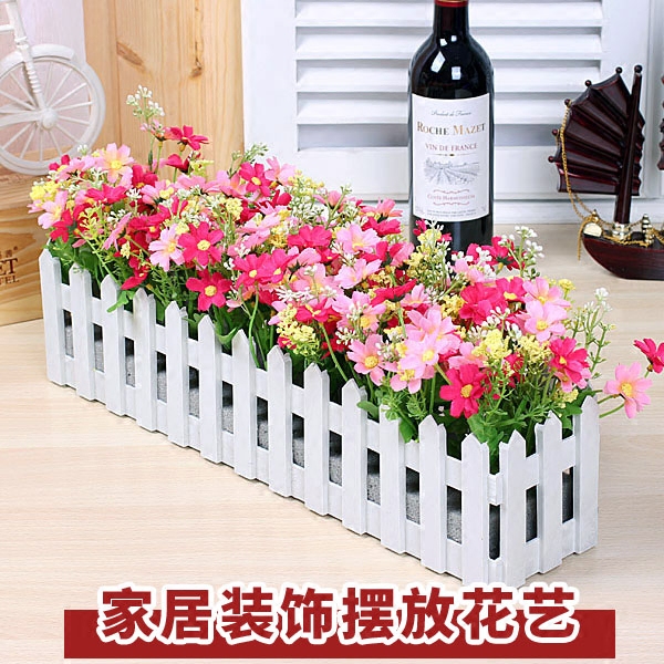 Indoor decoration Pastoral style decoration simulation silk flower suit jewelry ornaments Fence plastic fake flower decoration simulation flower