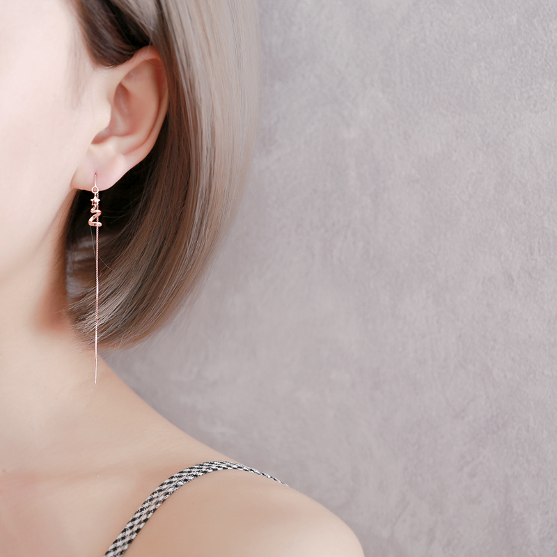 2022 New Tide Stars Ear Bracelet Women's Pure Silver Temperament Ins Supersensu South Korea Personality Long Version Brief Pendant