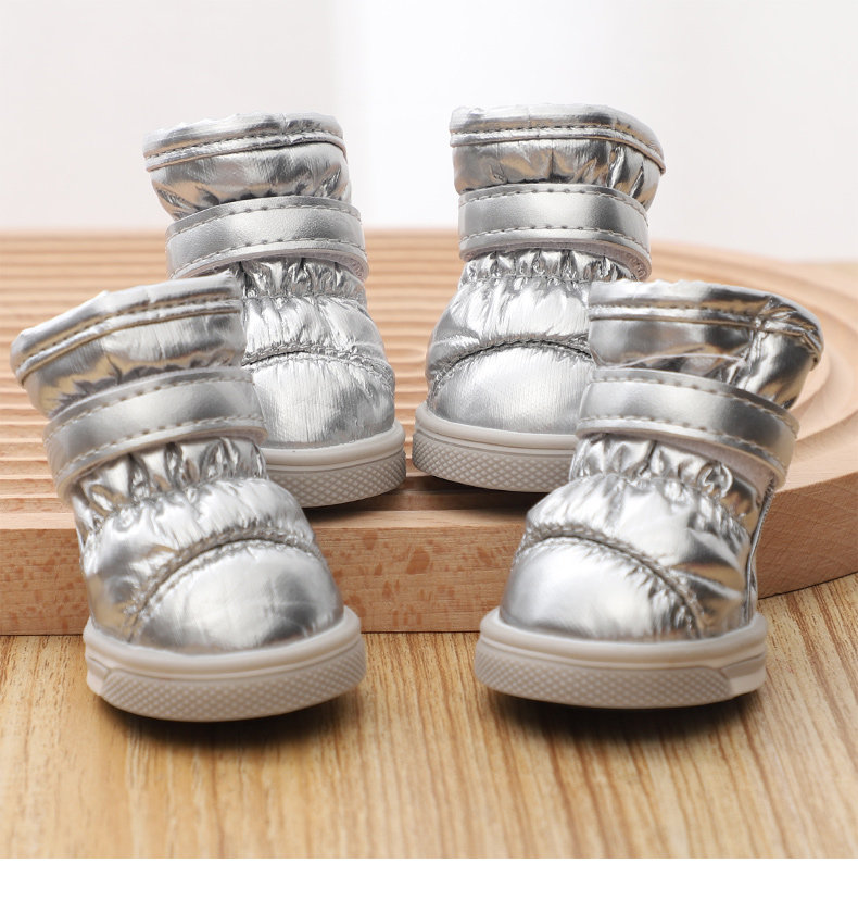 Обувь для собак 宠物狗狗鞋子比熊小型犬小狗鞋套秋冬款防滑耐磨海洋蓝保暖雪地靴