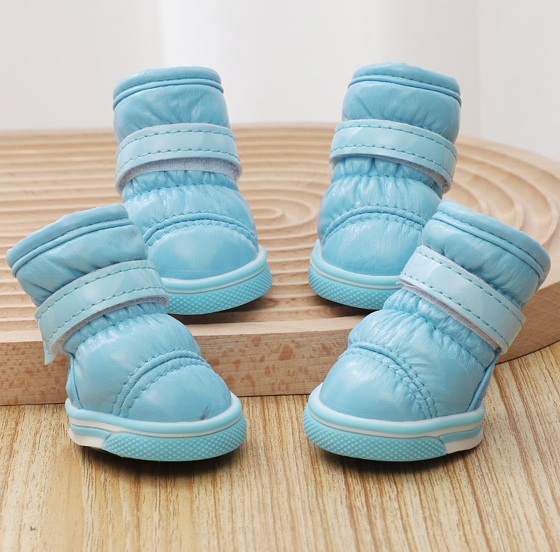 Обувь для собак 宠物狗狗鞋子比熊小型犬小狗鞋套秋冬款防滑耐磨海洋蓝保暖雪地靴