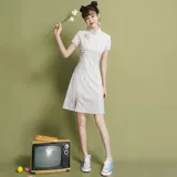 Ретро ципао, легкое платье для школьников, коллекция 2023, светлый стиль, осеннее, подходит для подростков