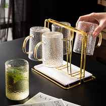 Nordic water appliances household glass simple creative with tray light luxury water cup set mug living room tea cup set