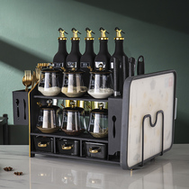 Household glass oil pot chopsticks tube iron cutting board rack kitchen oil salt sauce jar seasoning vinegar pot holder knife holder