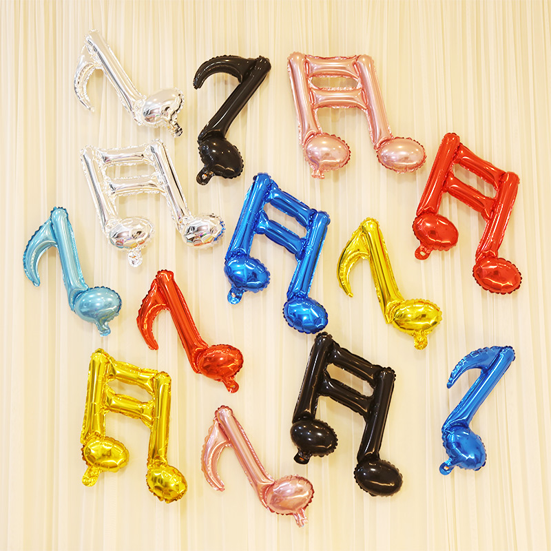Note Aluminum Film Balloon Child Baby Birthday Party birthday Decorative Music Art Creative Kindergarten Placement