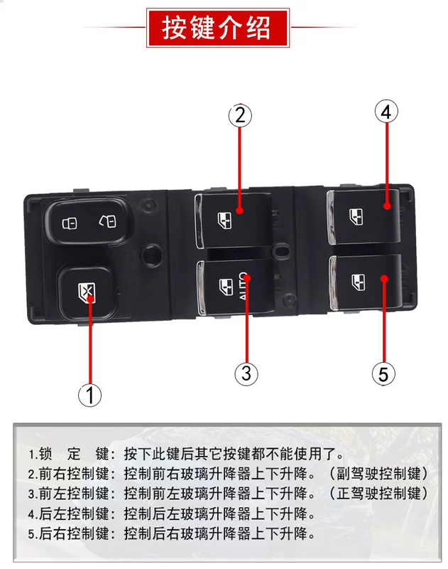 Thích hợp cho công tắc nâng kính điện JAC Ruifeng S2 Công tắc điều khiển chính cửa sổ Ruifeng S2 15-18 mẫu vỏ cầu chì cầu chì