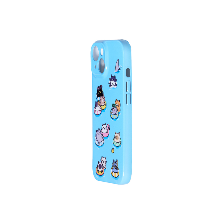 Girls Floating Cats Shark Duck Beach Chill iPhone Case