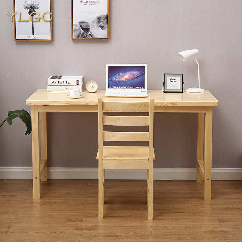 Customized all solid wood desk desktop computer desk home simple modern desk bedroom pine students learn to write