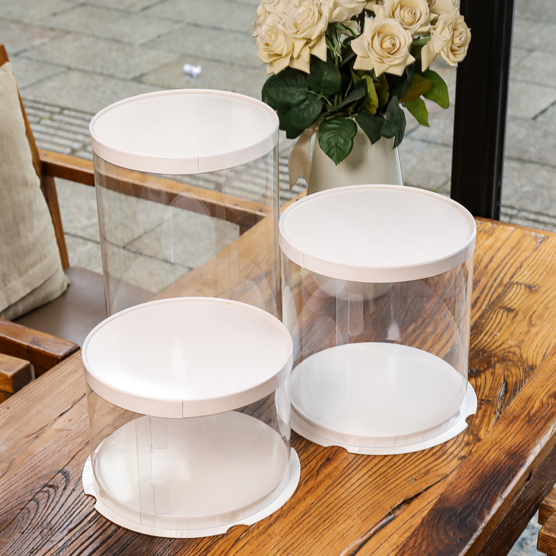 Net Red Transparent Round Plus High Cake Box Ins Wind New Birthday Cake Packing Box 6 Inch 8 Inch West Point Box