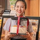 Корт -коробка 6 -INCH 8 -INCH 10 -INCH 12 -INCH Двойной слой плюс прозрачная сеть красная рука -питательная упаковка на день рождения