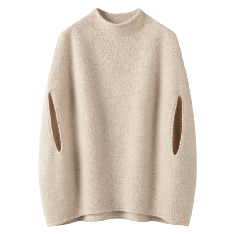 Seamless Old Money Style Half-High Collar Cashmere Cape for Women, Autumn and Winter, Elegant, Loose, Slimming Knit Vest Layering Top Seamless Old Money Style Half-High Collar Cashmere Cape for Women, Autumn and Winter, Elegant, Loose, Slimming Knit Vest Layering Top