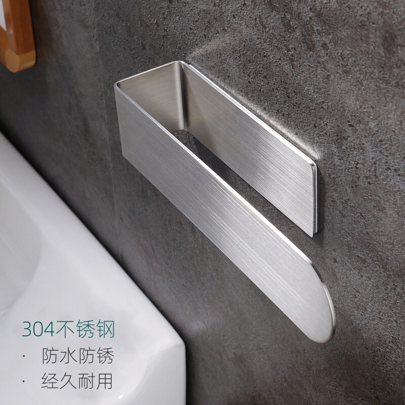 Light and luxurious stainless steel towel rack free of punch toilet small towel rack hook bathroom single lever towels ring wash table-Taobao
