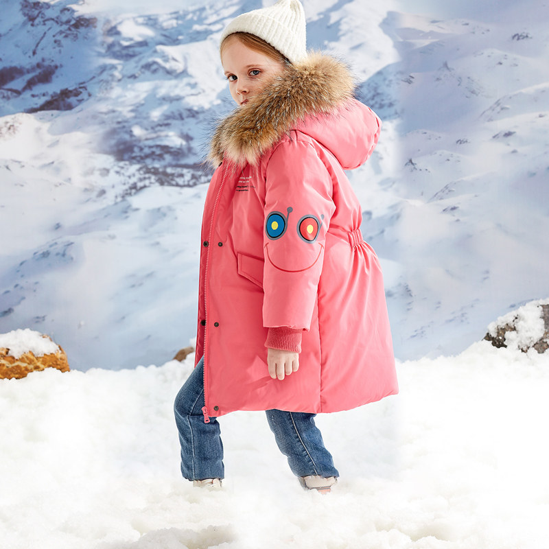 Yalu brand children's down jacket girls children's winter 2020 new ocean thickening medium and long winter