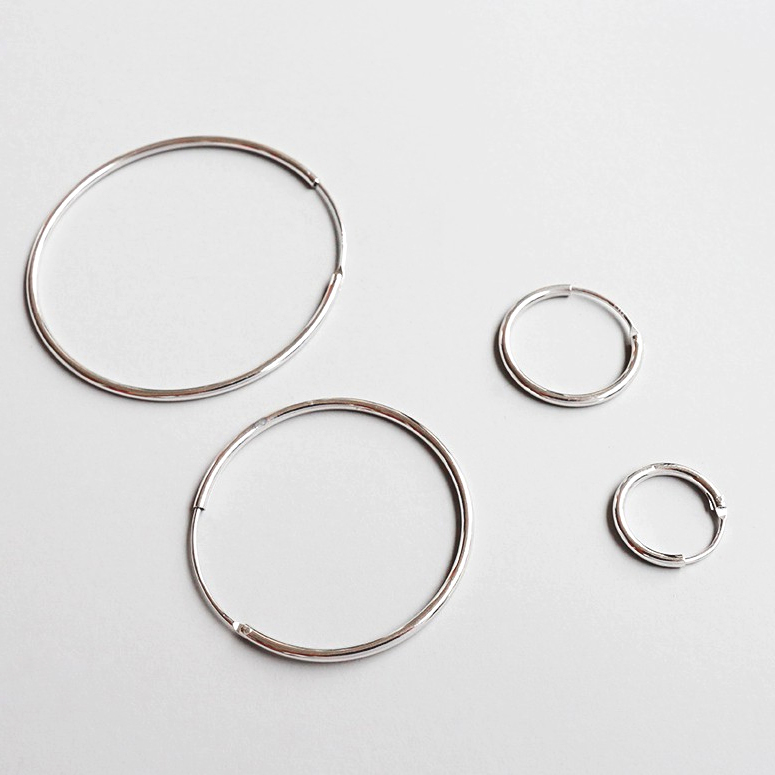 Minimalist size earrings S925 sterling silver earrings Men and women earrings temperament personality simple earrings Ring silver earrings