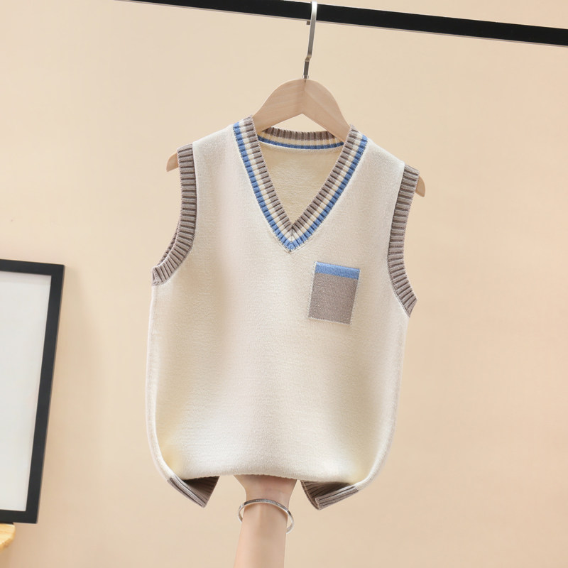 Girl's sweater sweater spring and autumn dress new baby baby horse clamp children knitting vest girl's shoulder coat