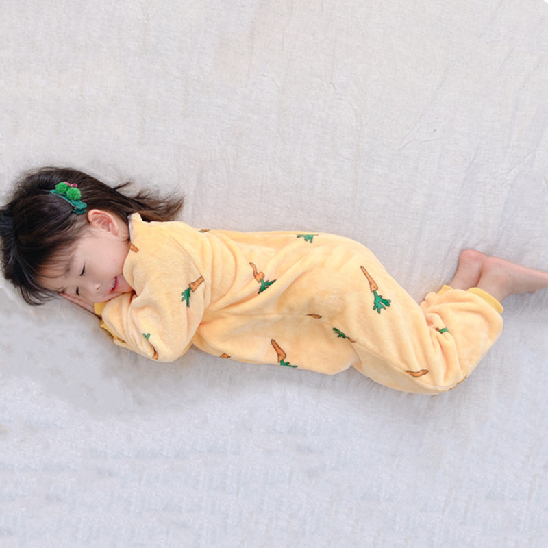 Baby Sleeping Bag Autumn Winter Flannel Plus Suede Thickened Coral suede Sub-legged Children Anti-kick by Four Seasons General Baby
