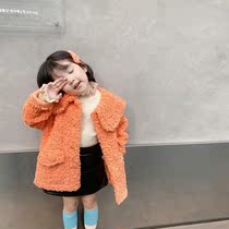 Small children 2021 autumn and winter new childrens clothing girls baby casual and comfortable top childrens doll collar coat tide