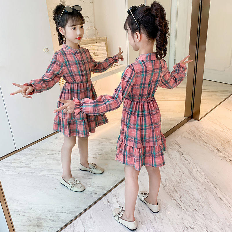 Girl dress spring and autumn 2020 new autumn dress children's skirt long sleeve college style