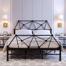 Bed modern simple iron bed double bed 1 5 m rental house iron bed iron shelf single bed Nordic iron frame bed