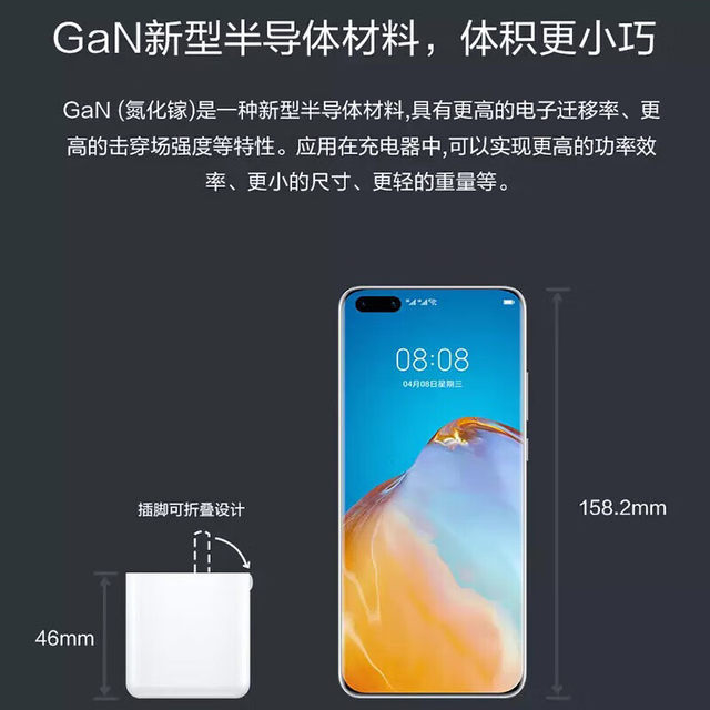 Huawei Original 65W Dual-Port Gallium Nitride Charger Matebookx/E/X Pro/13/14 Mobile Phone Tablet Notebook Universal Super Fast Charging Gan Charging Head Max Official Flagship Genuine Product