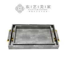 Modern light luxury living room tea table storage decoration tray Simple villa home model room decoration Restaurant dining table