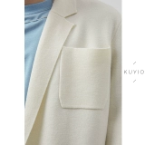 Kuyiou/Meru Nu Pure Wool Тяжелые четыре платформы сплющивали трехклеточный галстук -связывание для костюма J18