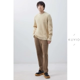 Kuyiou/плечо 3D Point Pure Wool Siteboy Pit Strest свободная круглая ошейник Зимний мягкий клейкий свитер мужчина