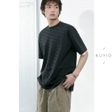 Kuyiou Summer/Ponterting Live Pages сгибание японское городское круглое шея на свободное хлопок тяжелый короткий короткий