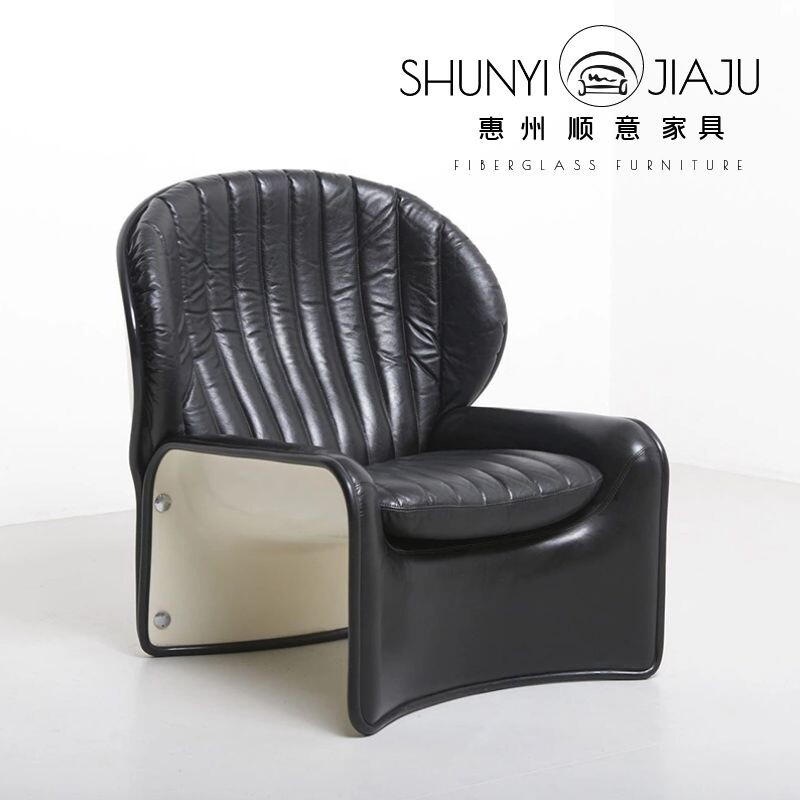 Nordic designer glass steel light luxury lotus lounge chair sample room sales room consulting reception chair