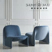 Nordic post-modern new light luxury designer home model room living room backrest fabric leisure single ribbon chair