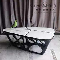 Zaha Design Master Triangular Hollow FRP Fashion Personality Hotel Model Room Sales Office Special-shaped Coffee Table