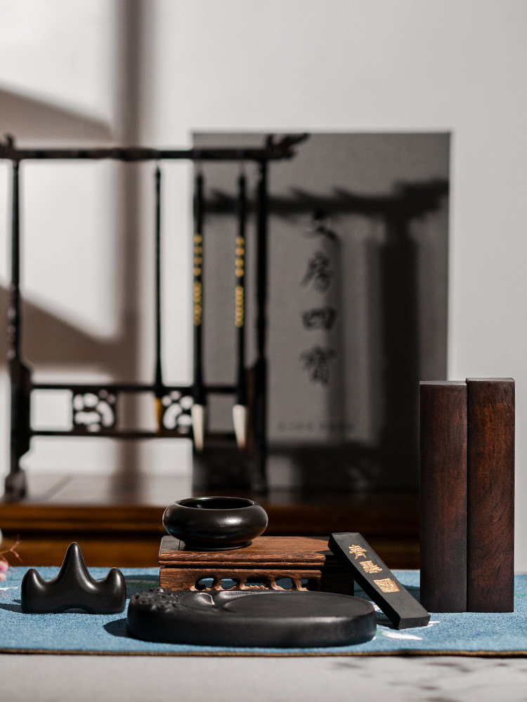 Zhang Xiaofeng's Calligraphy Four Treasures Set: Brush, Ink, Paper, and Inkstone, Complete Beginner Set, Full Set of Ornaments, Brush Holder, Inkstone, Ink Stick, Calligraphy Pen, Pen Holder, Pen Hanger, Special Gift for Beginners, Ink