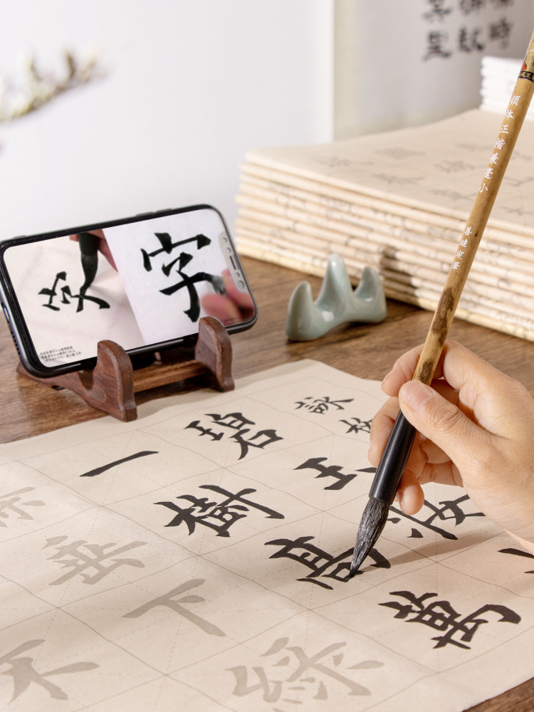 Zhang Xiaofeng's Copybook for Beginners to Practice Calligraphy with a Brush, Special Brush Calligraphy Practice, Tracing Red Characters, Soft Brush Practice Copybook, Adult Practice Paper Set, Beginner Calligraphy, Small Regular Script