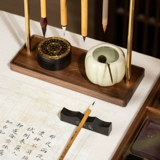 张小凤 Fengyin подвесной держатель для кистей для письма из массива дерева, креативный новый кабинет китайской каллиграфии, четыре сокровища, держатель для ручки из орехового дерева, подвесная стойка в стиле ретро, ​​высококачественный свет, роскошный древний стиль, канцелярские принадлежности для начинающих, украшения для хранения из дерева черного ореха