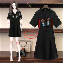 Pregnancy Woman Dress Summer New Out of Breastfeeding Loose leanthin Heflight Wind retro light and small black dress Libra dress