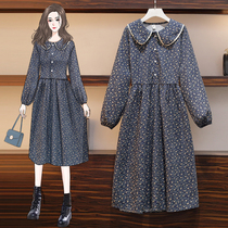 Pregnancy Woman Dress Spring Autumn Money 2021 Early spring new small frescoed dress with small fragrant wind and snow spinning Broken Flowers Skirt