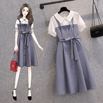 Gestational Maternity 2021 Summer Fashion new Korean version Small fresh leave Two spliced dress Pregnant Woman Summer Dress Dress