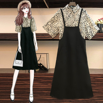 Net Red Gestational Woman Dress Summer Clothing Suit 2021 Summer pregnant woman Libra dress foreign air Age Shirt Braces dress Two sets