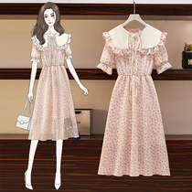 Pregnancy Woman Dress Summer Dress Han Wind Small Broken Flowers Snowspun Dress Summer 2021 New Style Sweets SUPER SENSSEN