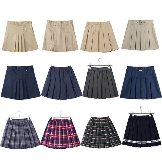 Girls' skirt pleated skirt short skirt British style