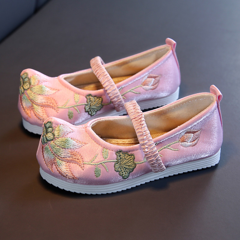 Hanfu shoes girls embroidered shoes old Beijing children's cloth shoes national style baby princess shoes costume show shoes