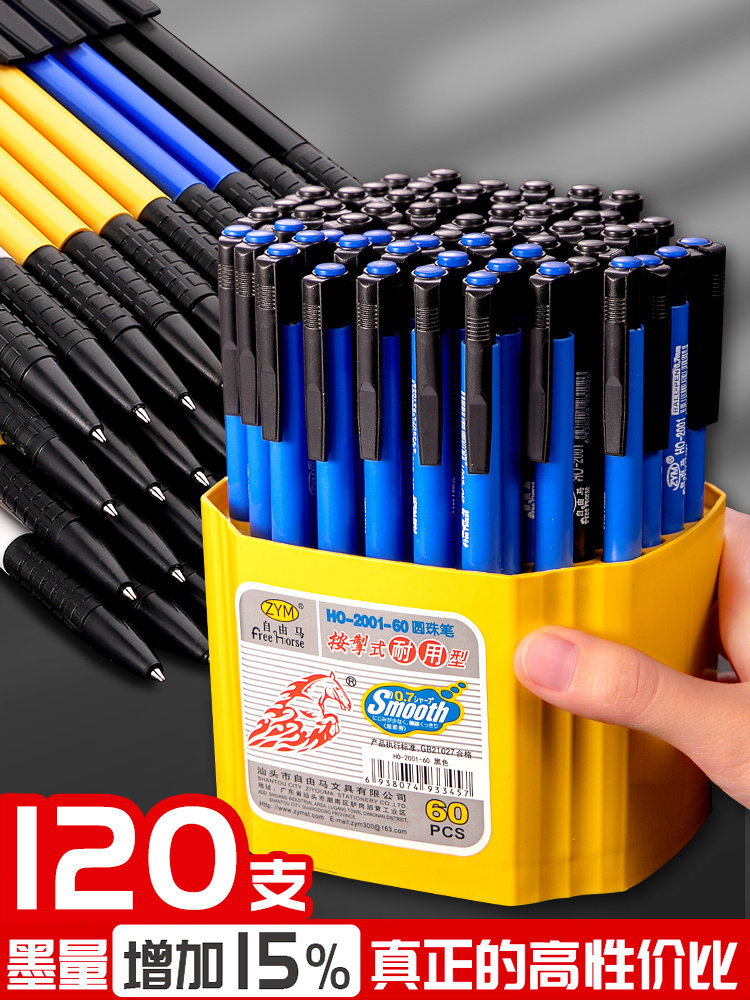 100 Retractable Ballpoint Pens 0.7mm Blue Ballpoint Pens Wholesale Black Bullet Tip Multi-Color Oil Pens Automatic Press-Type Ballpoint Pen Refills for Elementary School Students Office Use Business Use