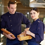 Высококачественный шеф-повар для рабочей одежды с длинными рукавами мужчина и женщины зимний отель ресторан кофе банкет Холл отель кухонная одежда шеф-повара