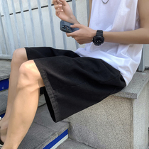 Denim shorts mens summer harbor wind ins trendy loose size straight wide leg five-point pants Tide brand Joker middle pants