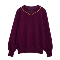 Plus size womens clothing 2024 autumn and winter new style foreign style belly-covering sweater fat sister mm loose slimming pullover sweater