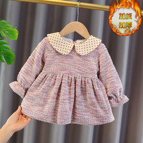 Female Baby Autumn Dress New Princess Dress With Dress 1 Year Old Baby Skirt Autumn Winter Plus Suede 0 Girl Korean version of the Korean Air Wonder Woman